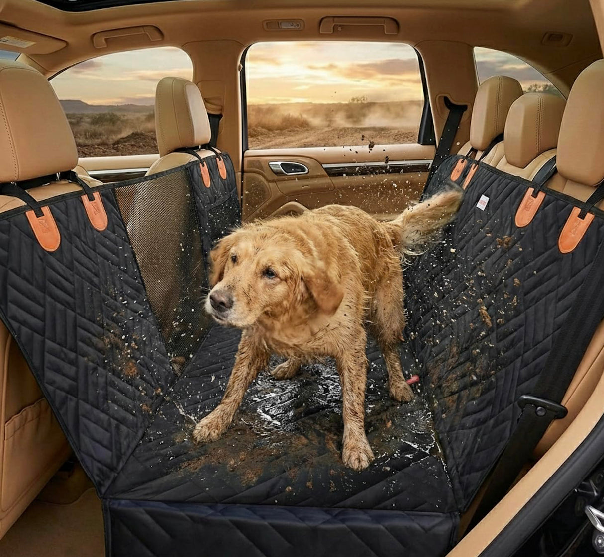 Paw Rider Back Seat Extender for Dogs Hard Bottom - Sturdy Dog Hammock for Car Hard Bottom Car Seat Cover for Dogs, with Seatbelt (No Foam)