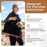 NoblePup Plush Corduroy Dog Purse Carrier for Small Dogs – Soft Dog Tote with Safety Harness Clip, Lightweight Travel Bag for Puppies and Small Pets (Brown)
