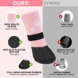 BEAUTYZOO Dog Boots - Warm & Waterproof Dog Booties & Paw Protectors, Anti-Slip for Hardwood Floor, Small to Senior Sizes, Pink