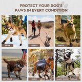Boxxberk Dog Boots for Large Dogs,Waterproof Dog Booties for Winter Snow,Anti-Slip Dog Shoes Paw Protector with Reflective Strap for Hot Pavement,Hardwood Floor,Outdoor Hiking (Black, 2.75")