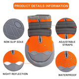 Dog Boots, Medium and Large Dog Boots and paw Guards, Suitable for Snowy Winter Days, hot Summer Roads, Waterproof in The rain, Outdoor Walks, Indoor Hard Surface Anti-Slip Shoes 4 Pieces