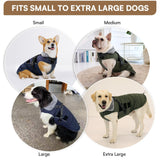 Queenmore Winter Dog Jackets for Large Dogs XXL, Waterproof Winter Coat for Extra Large Pitbull Danes, Warm Puffer Snow Jacket for Cold Weather - Fleece Lining Hook & Loop Closure Reflective, Green