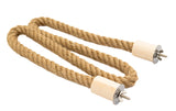 Lovely Little Flyers Bird Rope Perch for Parrots, Bendable Natural Jute Boing with Pine Wood and Stainless Steel Mount, Cotton Alternative, Cage Accessory for Parrots (Brown, 4 feet)