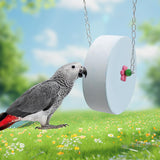 BingegePet Bird Beak Grinding Stone – Large Blue Cylinder Parrot Chew Toy with Metal Hanging Chain – Cage Accessory for Macaws, African Greys, Cockatiels & Medium to Large Birds
