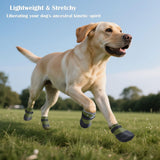 SJJH Dog Shoes Lightweight Dog Boots-Breathable Knitted Paw Protector with Adjustable Strap for Hot Pavement, Rain Walking, Hardwood Floors Anti Slip Reduce Noise, Prevent Licking Paws(Green,M)
