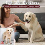IKIPUKO Dog Suspenders Boots, Winter Snow Shoes for Large Dogs, Waterproof Dog Boots for Rain Mud, Anti-Slip Stay-On for Active Dogs, Adjustable Reflective Paw Protector for Walking Hiking, 2XL Orange