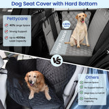 pettycare Dog Back Seat Cover Hard Bottom, Supports 400lbs, for Car with Mesh Window, Non-Slip SUV Truck, Grey