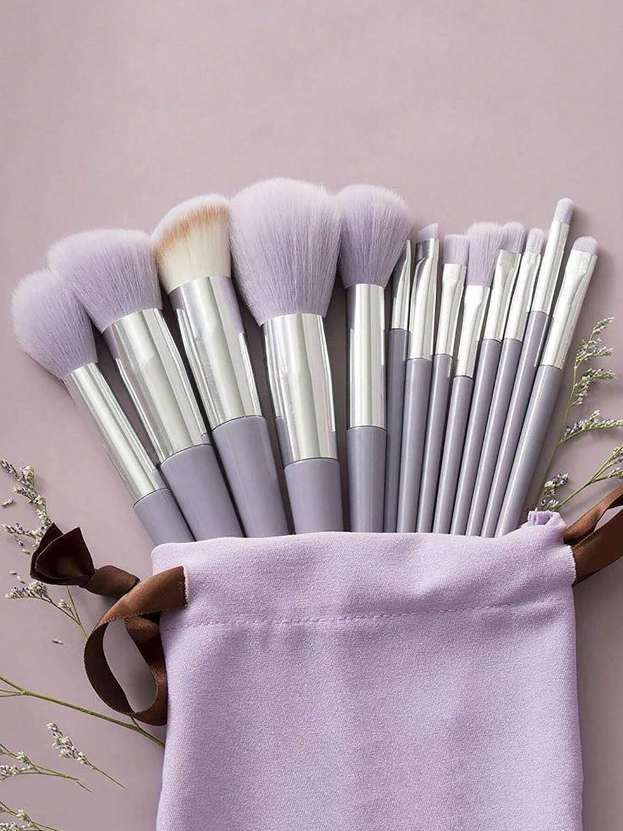 13Pcs Makeup Brush Set Soft Fluffy Professional Cosmetic Foundation Powder Eyeshadow Kabuki Blending Make Up Brush Beauty Tool With Bag Makeup Sponge Beauty Gift For Makeup Beginner ﻿