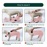 Kuoser Dog Recovery Suit for Back Legs, Thigh Wound Protective Sleeve for Dogs, Dog Recovery Sleeve for Female Male Dogs, Dog Onesie After Surgery Pet Surgical Suit for Spay Neuter, Pink XL