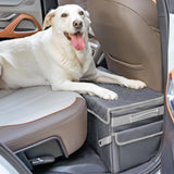 PETSFIT Seat Extender for Dogs, Dog Car Seat Extender for Front and Back Seat, Collapsible Car Organizer Trunk for Dogs Up to 90 LBS (Grey)