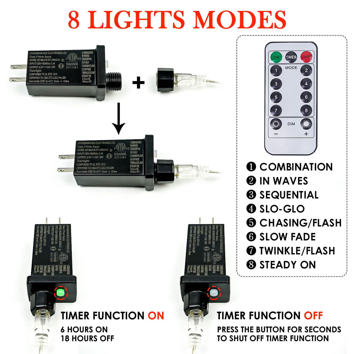 2PK Each 66Ft 200LED Fairy Lights Plug in, Waterproof with Remote Outdoor 8 Modes Christmas Lights Bedroom Decor, Twinkle Lights with Timer for Girl's Room Christmas Decorations (Warm White)
