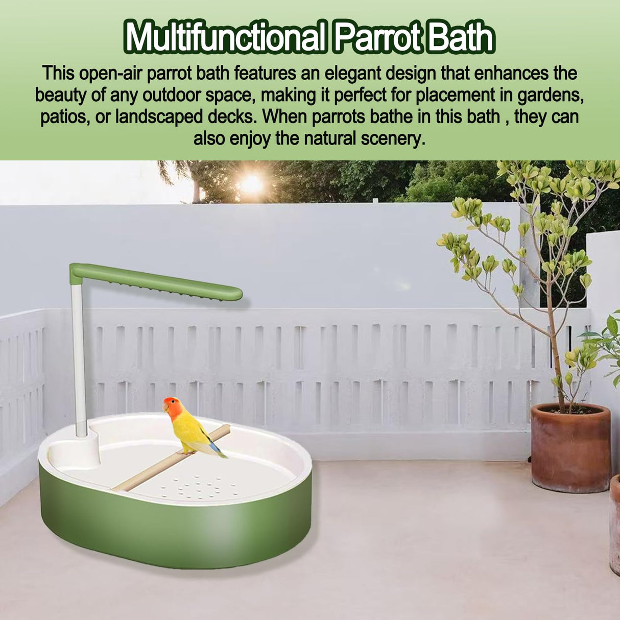 Xanadued Parrot Shower, Automatic Parakeet Bird Bath with Pump, Large Bird Shower Fountain, Bird Bath for Parakeets for Pet Birds, Conure, Cockatoo, Budgie, Lovebird, Finches