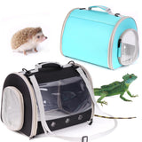 Bearded Dragon Travel Carrier Backpack,Lizard Backpack Carrier,Space Capsule Clear Bubble Window Astronaut Reptile Carrier Backpack for Guinea Pig,Sugar Glider,Bunny (Black, TPU Carrier+MAT)
