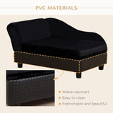 PawHut Luxury Fancy Dog Couch with Hidden Storage, Small Dog Sofa Bed with 2" Soft Foam, Modern Pet Furniture for Puppies & Little Breeds, Black