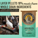 Scratch and Peck Feeds Whole Grain Layer Pellets Chicken and Duck Feed - 25 lbs Bag - Corn-Free and Soy-Free - 18% Protein, Certified Organic and Non-GMO Project Verified Chicken Food