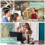 AMIAEDU Fly Fans for Tables, Fly Repellent Fan for Indoor/Outdoor, Food Fans to Keep Flies Away for Party, BBQ, Home, Picnics, Travel, Portable and Easy Use 6 Pack (Black)