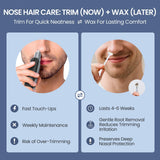 AUZEAL Nose Wax Kit Men, Mini Wax Warmer for Hair Removal, Mini Wax Kit for Noes and Ear, 100g Wax Beads, 40 Sticks, USB Fast Heat, Smart Constant Temp, Upgraded Size, Multi-Accessories, Gray