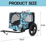 Anwick Dog Bike Trailer, Heavy Duty Dog Trailer for Bicycle, Cart Pet Bike Carrier with 3 Doors, 16" Wheels, Flag, Collapsible to Store, Pet Cart Bicycle Carrier for Small and Medium Pets (Blue)