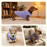 COOHAMS Dog Clothes, Stripe Dogs Shirts for Small & Medium Breeds, Pet Tank Top, Breathable Waffle Fabric Puppy Outfit, Shirt for Chihuahua, Yorkie, Dachshund, Corgi (4Pack, Medium)