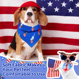 Shyyween 108 Pcs 4th of July Dog Bandanas Bulk Patriotic Bandanas for Dog Independence Day Pet Scarf Bibs Soft Triangle Flag Neckerchief Adjustable Washable Holiday Scarf for Pet Costume Accessories