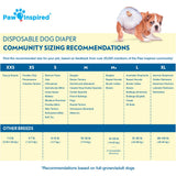 Paw Inspired 32ct Disposable Dog Diapers | Female Dog Diapers Ultra Protection | Diapers for Dogs in Heat, Excitable Urination, or Incontinence (Small)