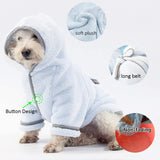 Dog Bathrobe, Microfiber Fast Drying Absorbent Hooded Bath Towel White for Puppy Small Medium Large Dog Cat (3XL, LightCyan)