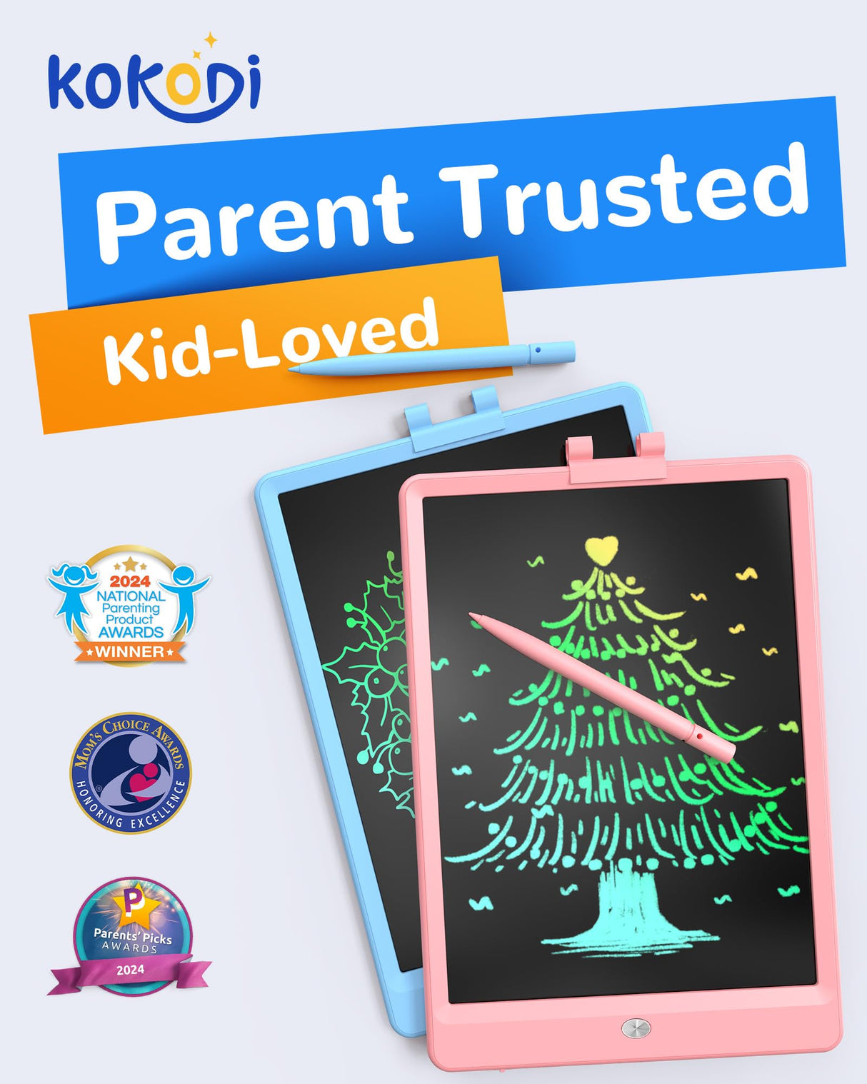 LCD Writing Tablet,Gifts for 3 Years Old Boys and Girls,10 Inch Colorful Doodle Board Drawing Tablet, Erasable Reusable Electronic Drawing Pads, Educational and Learning Toy for Kids