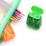 4 Pack Double Holes Pencil Sharpener Manual Sharpeners with Lid for Kids, School, Office, Home(Blue, Green, Orange, Rose)