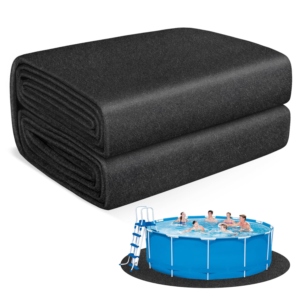 Thickened Pool Liner Pad for Above Ground Pool, 15 FT Round Under Pool Mat Padding, Pool Ground Pad Mat Under Pool for Pool Bottom, Prevent Punctures, Extend Liner Life