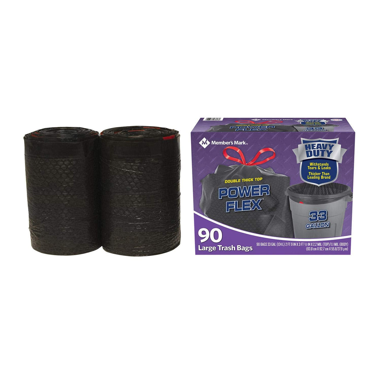 Member's Mark Power-Guard Drawstring Bags - 33 gal. - 90 Count