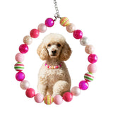 Dog Collar Necklace - Chunky Beads (20mm) with Candy Charm Pet Collar | Adjustable Sparkling Pet Jewelry Accessory for Small/Large Dogs, Daily Wear & Costume Parties
