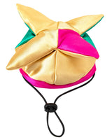 3 Pcs Mardi Gras Dog Costume Clown Jester Collar Cape Pet Accessories Set Golden Green Purple Puppy Dress Up (Small)