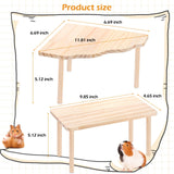3BAO 2-Piece Set Hamster Play Wooden Platform for Dwarf Syrian Hamsters Gerbils Mice Degus or Other Small Pets