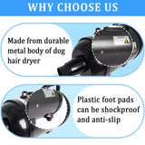Hoqqf Dog Dryer for Large Dogs 5.2HP 3800W High Velocity Pet Hair Dryers with Heater for Grooming, Spind Temperature Adjustable Pet Dryer Machine with 4 Nozzles (Black)