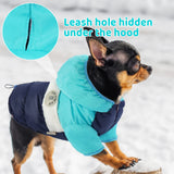 FUAMEY Puppy Puffer Jacket, Warm Padded Pet Snow Vest, Cute Windproof Dog Clothes, Waterproof Outdoor Lightweight Small Dog Hoodie, Chihuahua Poodles Yorkshire Pet Apparel M/16