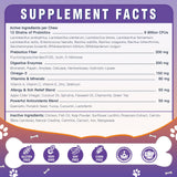 DRFOSTER Probiotics for Dogs, Freeze-Dried Dog Probiotics and Digestive Enzymes, Plus Omega-3 for Itchy Skin, Prebiotics for Digestive Health, Dog Vitamins and Supplements for Immune Health, 180 Bites