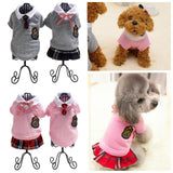 Selena Pet Uniform School Skirts Sailor Costume Dog Campus Clothes Teddy Cute Bowtie Adorable Puppy Apparel (X-Small,Pink Dresses)
