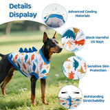 UNIPUP UPF 50+ Sun Protection Dog Shirt - Sleeveless Cooling Vest for Large Dogs Boy, Quick-Dry Pet T-Shirt with Funny Dinosaur Horns, UV Protective Breathable Dog Clothes U-COSBX02XXL