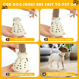 KodMtiz Dog Sandals, Breathable Dog Shoe for Hot Pavement, Anti-Slip & Paw Protectors Pet Shoes for Indoor/Outdoor Walking. Dog Boots for Small, Medium & Large Dogs (Beige, 4PCS)