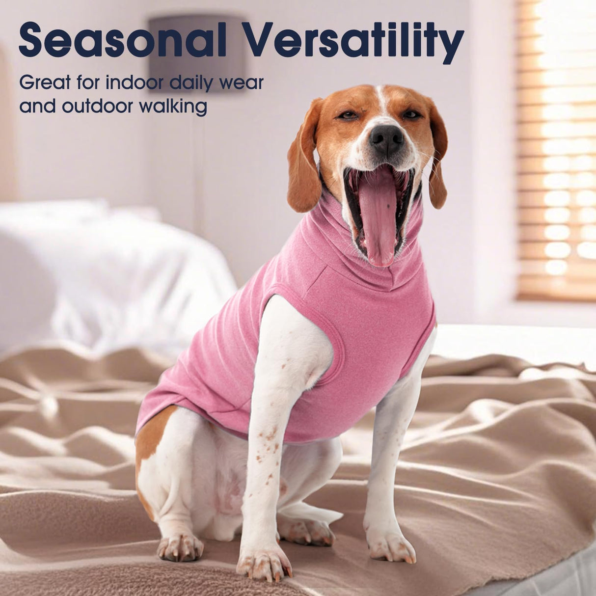 IECOii Small Dog Sweater,Stretch Fleece Vest - Pink, Medium,Warm Pullover for Winter Spring and Fall, Soft & Lightweight Dog Sweatshirt Indoor Outdoor Clothes,Turtleneck for Small Medium Dogs Girl Boy