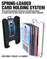 LIUGX Badge Holder, ID Card Holder with Metal Clip - Durable Polycarbonate (Holds 1 to 4 Cards), Portable Wallet for Office, Laborer, Police, Work, Black