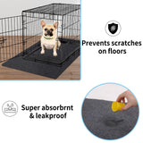 NYFITY Kennel Pad Dog Crate Mat Liner, Absorbs Urine, Waterproof, Non-Slip, Washable Puppy Pee Pad for Kennel Training - Under Pet Cage to Protect Floors, Thin Cut to Fit Design (48" x 29" - 2 Pack)