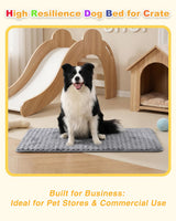 Small Dog Bed for Crate High Resilience Foam Crate Pad Mat for Medium Dogs Washable Anti-Slip,17" x 11",Dark Gray