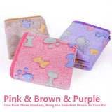 LeapSheep Pet Blankets for Dogs Cats - 3Pack Bone Pattern Super Soft Fluffy Dog Blankets for Small Medium Large Doggy Kitten (Bone, Medium)