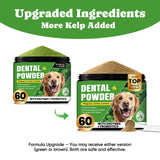 Dog Teeth Cleaning Powder, Dog Dental Powder and Cats Breath Freshener, Plaque Off Pet Tooth Cleaning lab co, Bad Breath & Tartar Remover for Dogs, Dog Teeth Cleaning with Enzymes- 60-Day Supply -Mint