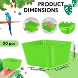 Maxdot 20 Pcs Chicken Water Feeder Cups 16 oz Pigeon Bird Feeder Cups Hanging Cage Chicken Water Cup for Pet Parrot Rooster Parakeet Bunny Gamefowl Poultry Wire Hutch(Green)