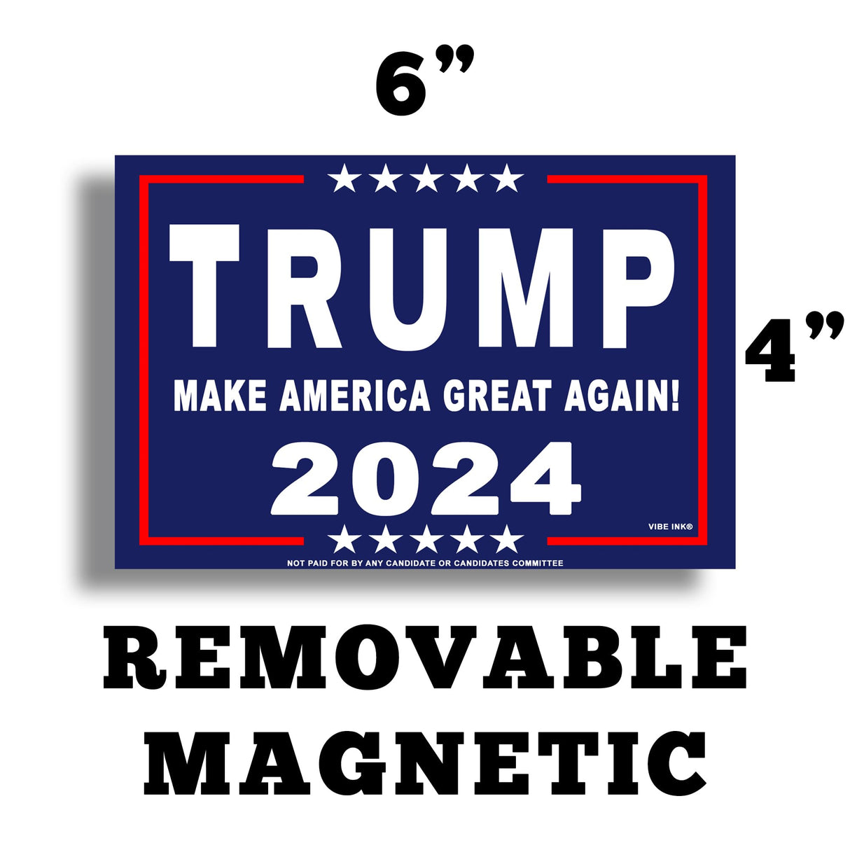 VIBE INK 2024 Donald Trump Yard Signs Made in USA 24x18"" Make America Great Again with Metal Stands, Navy