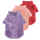 Idepet Fleece Dog Sweater 3 Pack, Velvet Puppy Clothes, Fuzzy Cat Apparel, Soft Outfits, Thermal Pet Clothing for Fall Winter, Coat for Small Dogs