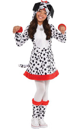 Dalmatian Dog Hooded Dress Costume - Girl Large 12-14, 1 Pc