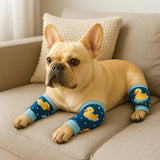 Petwarm Dog Recovery Leg Sleeves 4pcs Set Duck Print – Anti-Lick Post-Surgery Wraps for Dogs, Breathable Joint Support Sleeves for Medium & Large Breeds, Green, L